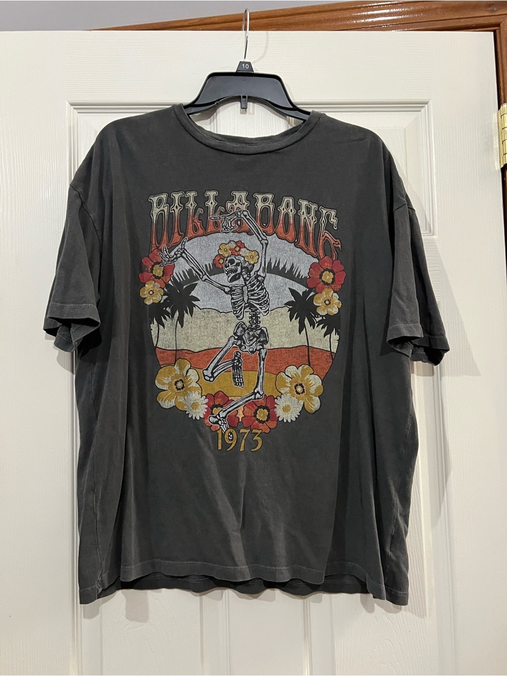 Billabong Wonens Black Graphic Tee - 1973 Skeleton Surf